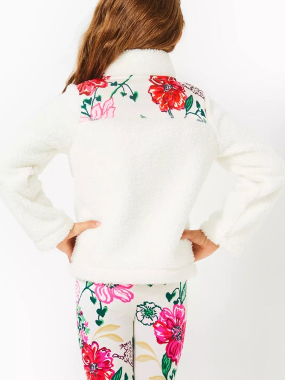 LILLY PULITZER GIRLS MINI WALLEN HALF-ZIP SHERPA